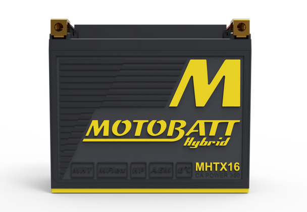 MotoBatt MHTX30 34Ah 650 CCA Hybrid Lithium Battery bundle with MotoBatt PDCT1 12V/6V 1A Charger