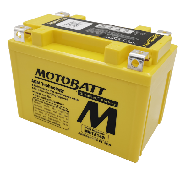 MotoBatt MBTZ14S 11.2Ah 190 CCA AGM Battery bundle with NOCO GENIUS1 6V/12V 1A Charger