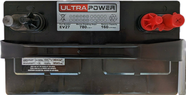 ULTRAPOWER EV27 12V 780 MCA Maintenance-Free Marine Battery (Group 27) - 4 Pack