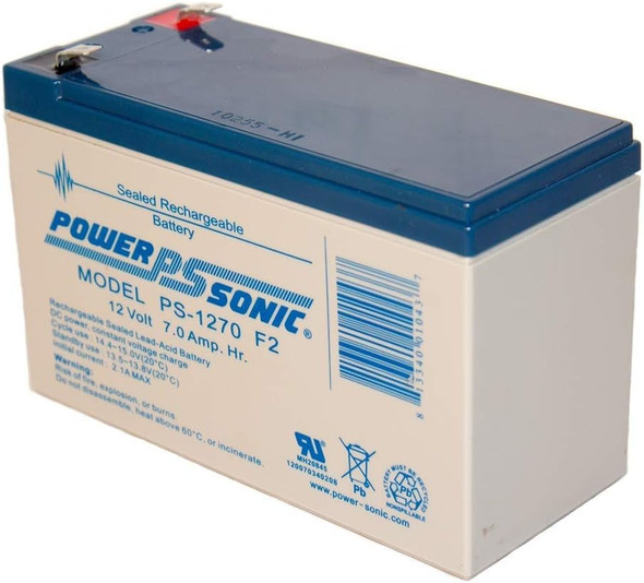Power-Sonic PS-1270F2 12V 7Ah F2 AGM Rechargeable Battery