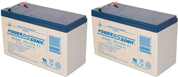 Power-Sonic PS-1270F1 12V 7Ah F1 AGM Rechargeable Batteries - 2 Pack
