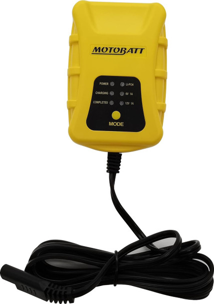 MotoBatt MHTX30 34Ah 650 CCA Hybrid Lithium Battery bundle with MotoBatt PDCT1 12V/6V 1A Charger