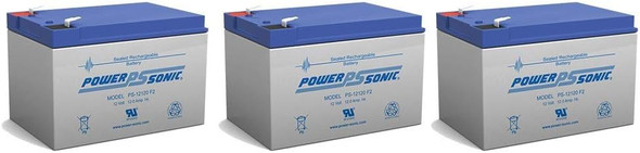 Power-Sonic PS-12120F2 12V 12Ah AGM Battery - 3 Pack