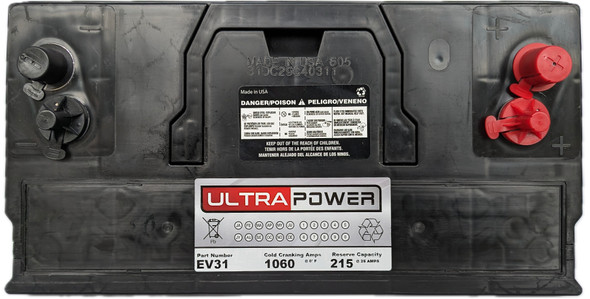 ULTRAPOWER EV31 12V 1060 CCA Maintenance-Free Deep Cycle Battery (Group 31M)