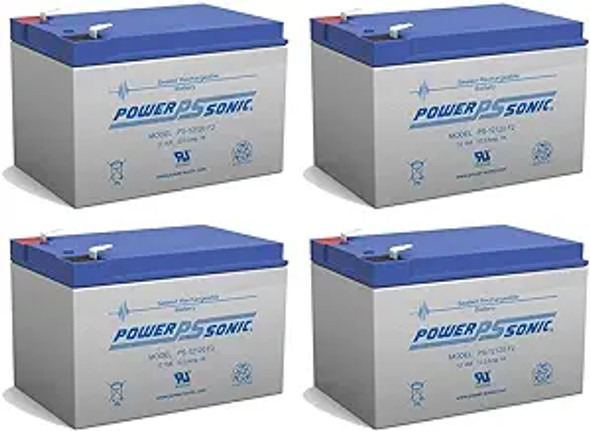 Power-Sonic PS-12120F2 12V 12Ah AGM Battery - 4 Pack
