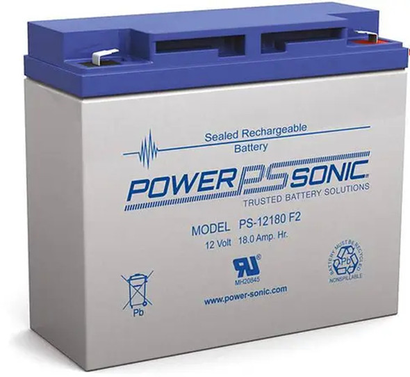 Power-Sonic PS-12180 F2 12V 18Ah AGM Rechargeable Battery - 2 Pack