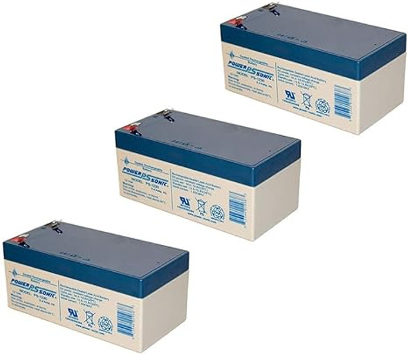 Power-Sonic PS-1230F1 12V 3Ah F1 AGM Rechargeable Battery - 3 Pack