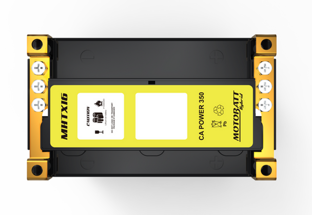 MotoBatt MHTX30 34Ah 650 CCA Hybrid Lithium Battery bundle with MotoBatt PDCT1 12V/6V 1A Charger