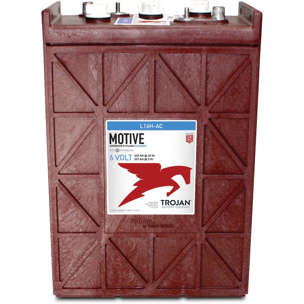 Trojan Motive L16H-AC 6V 435Ah Deep Cycle Flooded Battery (Group 903 L16)