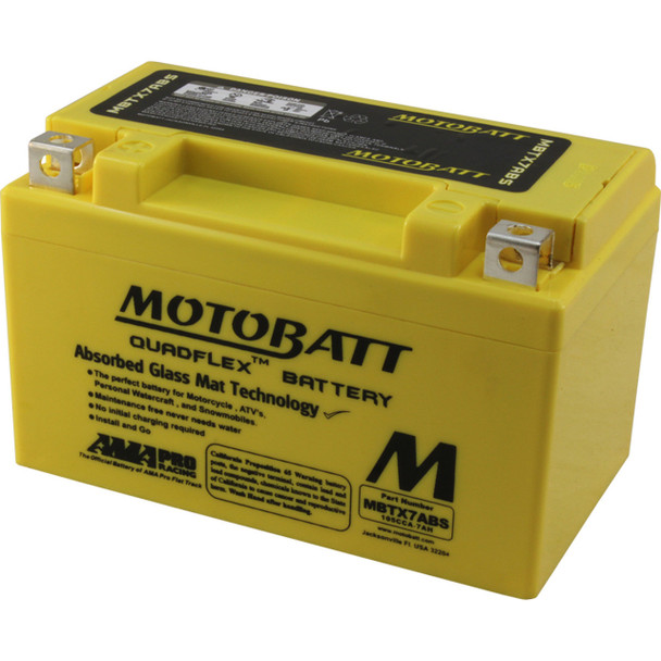 MotoBatt MBTX7ABS 7Ah 105 CCA AGM Battery bundle with MotoBatt PDCT1 12V/6V 1A Charger