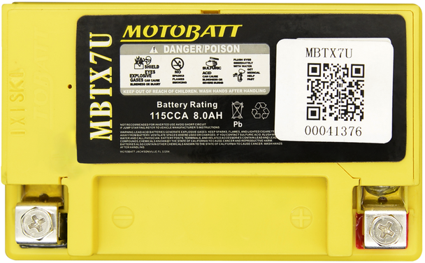 MotoBatt MBTX7U 8Ah 115 CCA AGM Battery bundle with NOCO GENIUS1 6V/12V 1A Charger