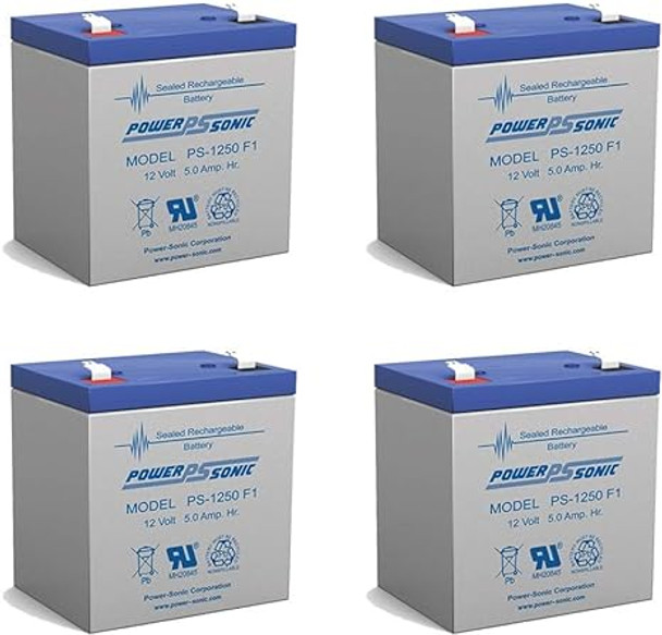 Power-Sonic 12V 5Ah Replacement for Genesis Datasafe NPX-25TFR - 4 Pack