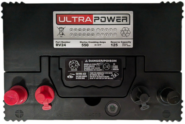 ULTRAPOWER RV24 12V 450 CCA Flooded RV Battery (Group 24)