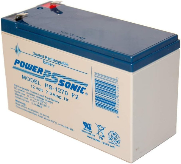 Power Sonic 12V 7AH UPS Battery Replaces Vision CP1270 F2 CP 1270 F2 MK ES7-12 T2-6 Pack