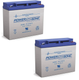 Power-Sonic PS-12180 F2 12V 18Ah AGM Rechargeable Battery - 2 Pack