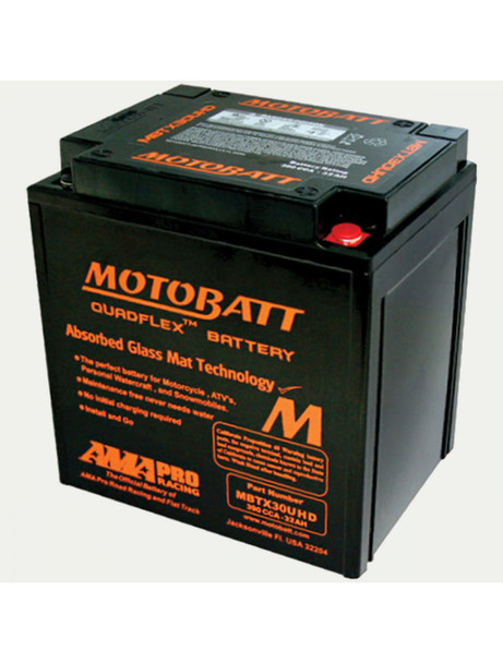 MotoBatt MBTX30UHD 34Ah 440 CCA AGM Powersports Battery replaces Y60N24 Y60N30 12N24 YIX30 52515 53030 EXT30 PC925