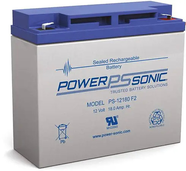 Power-Sonic PS-12180 F2 12V 18Ah AGM Rechargeable Battery - 2 Pack